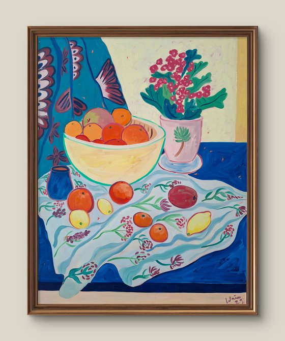 Mediterranean Still Life with Oranges