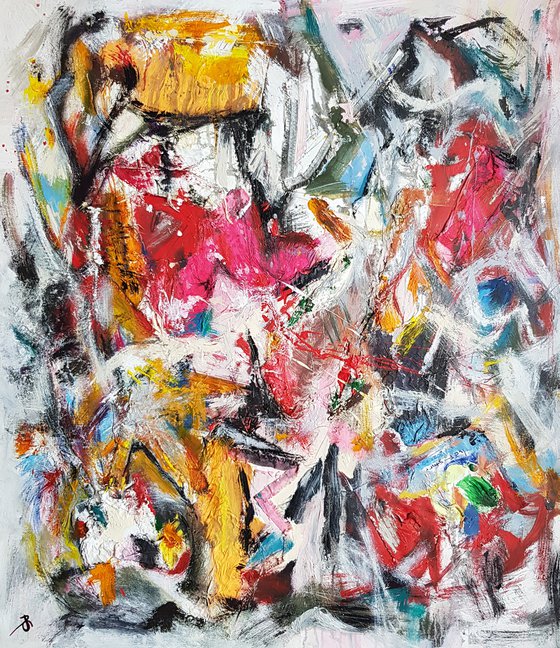 -Humble- Rich textured Abstract Expressionism style painting on canvas.