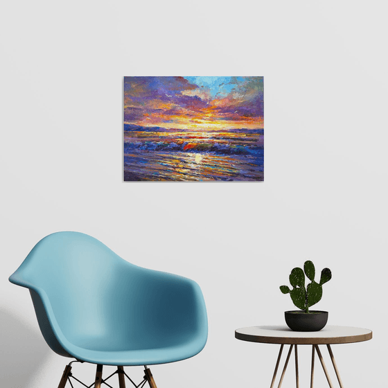 Sun Melting into Waves