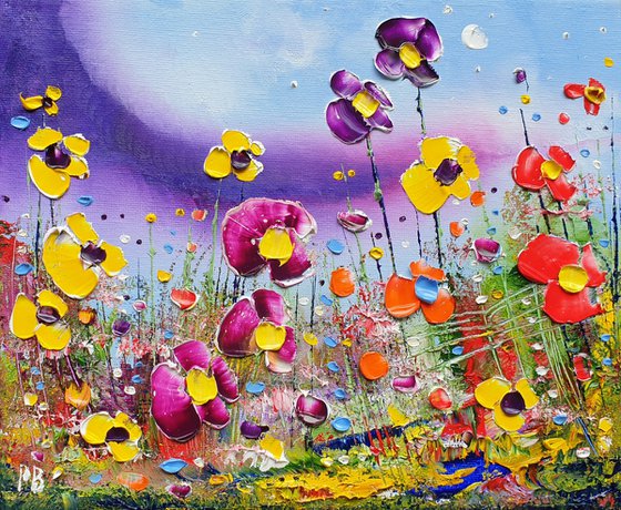 "Abstract Meadow Flowers in Love"