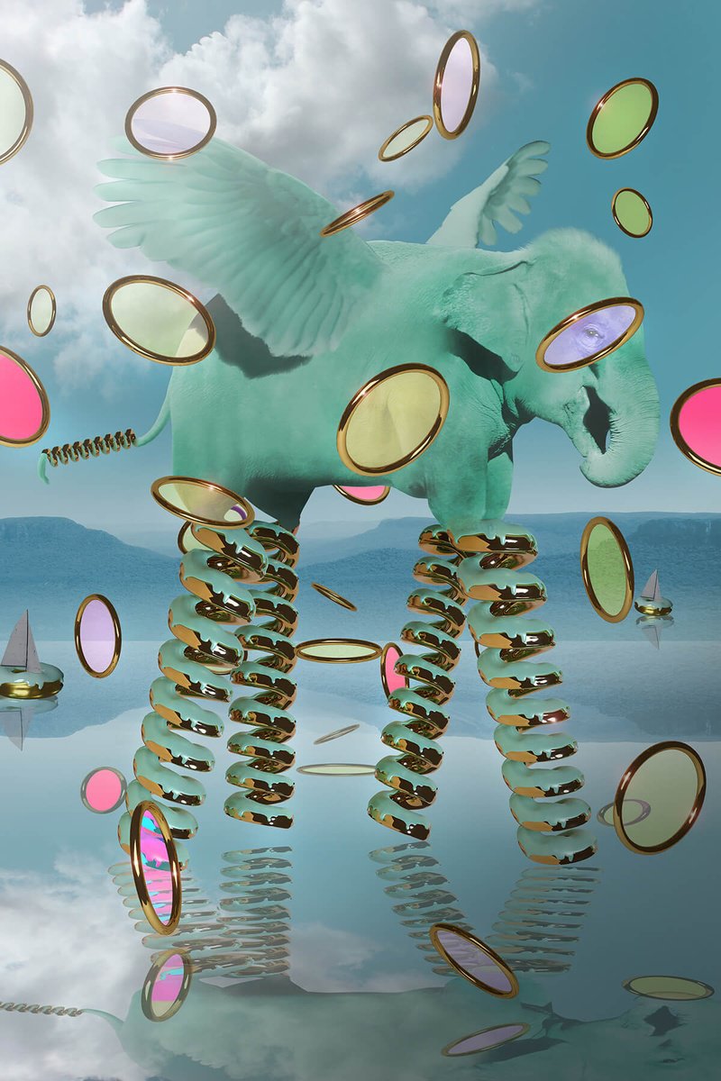 Surrealistic Landscape Print By Vanessa T Stefanova, 16 X 24", Elespring, Original Artwork