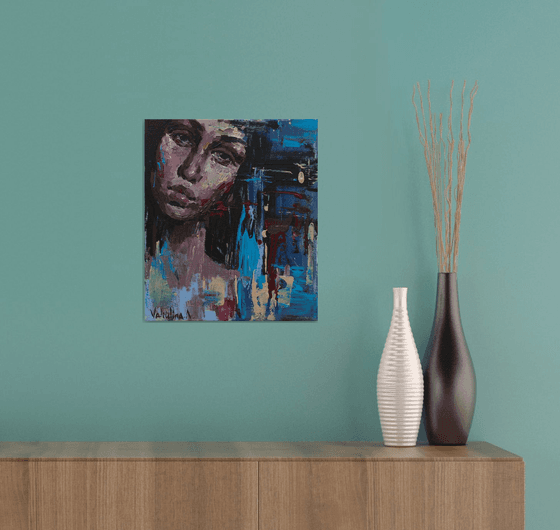 Abstract female portrait Original painting