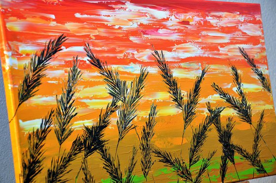 Grass in Gold 90x50cm