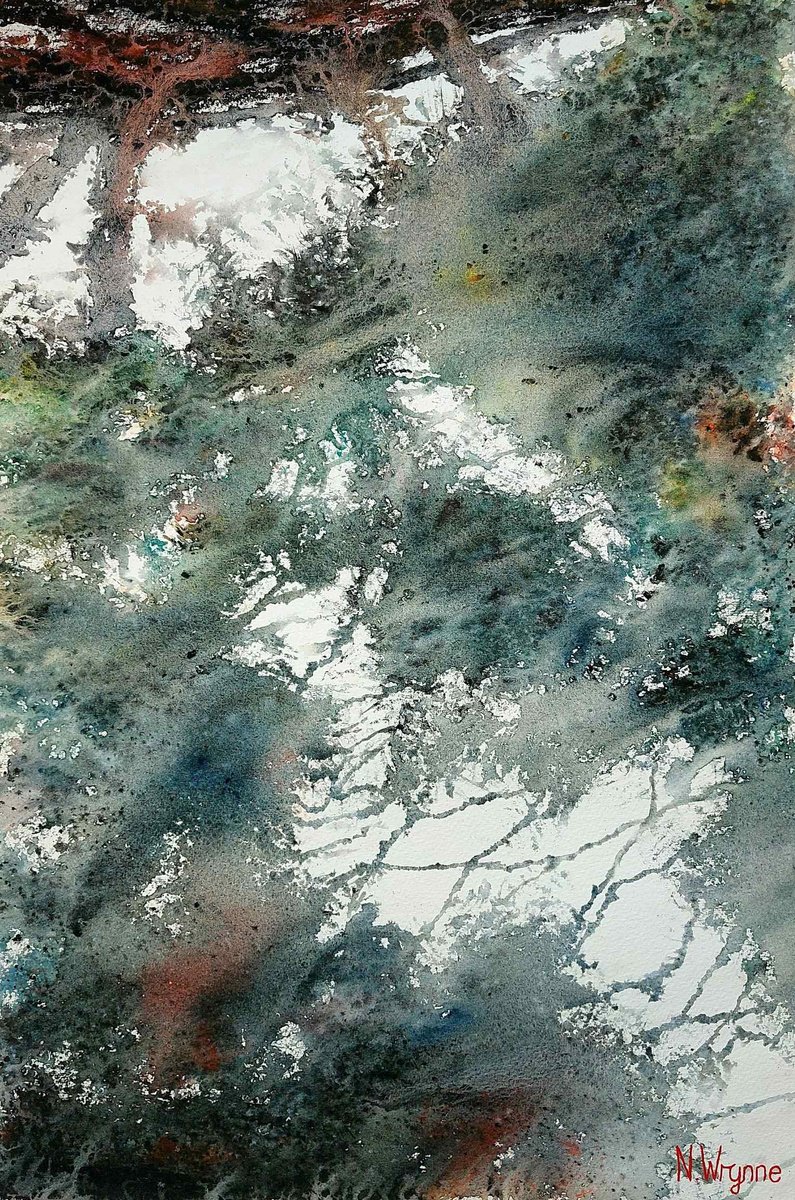 Impressionistic Abstract Watercolour By Neil Wrynne, 15 X 22", Overgrown, Original Artwork