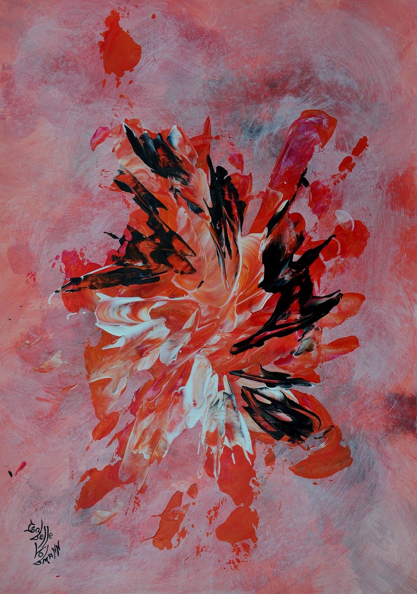 Abstract Acrylic Painting By Isabelle Vobmann, 12 X 17, Paper Dream 20, Original Artwork