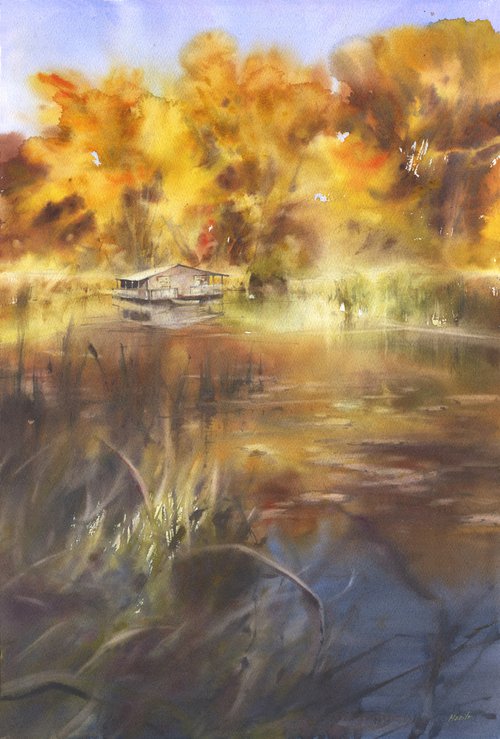 "Golden treasure of Hydropark" by Merite Watercolour