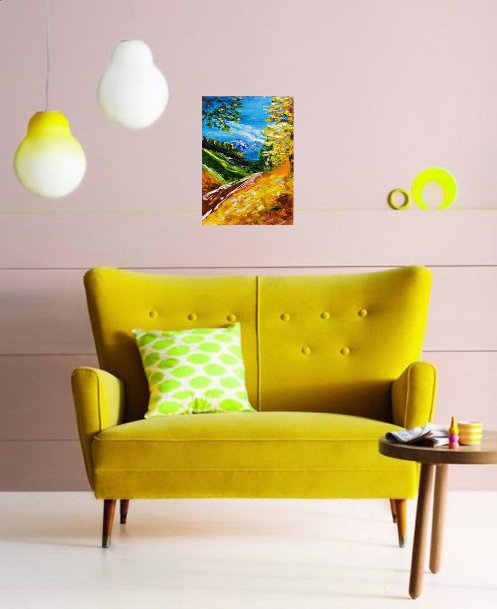 Impressionistic Landscape Oil Painting By Nataliia Plakhotnyk, 8 X 12", Autumn Landscape, Original Artwork