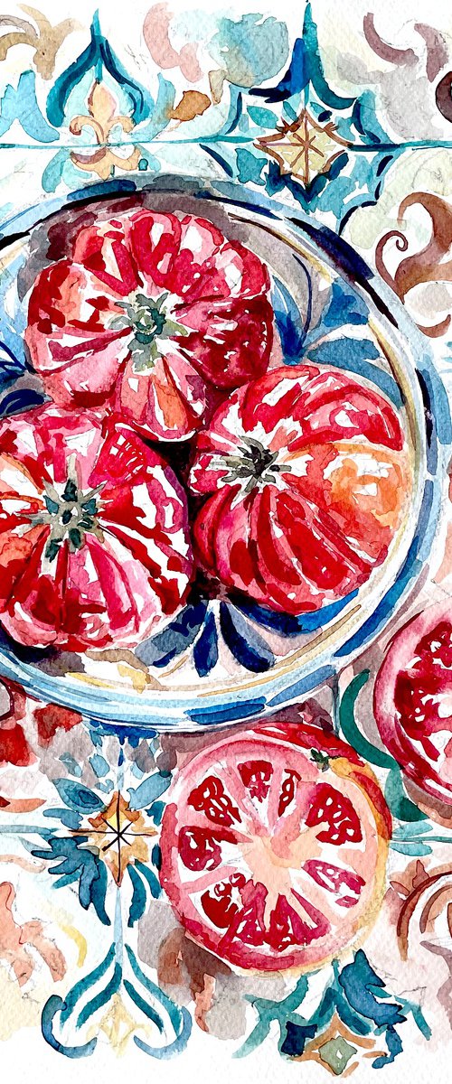 Tomates sobre Azulejos by jahzeely sinai