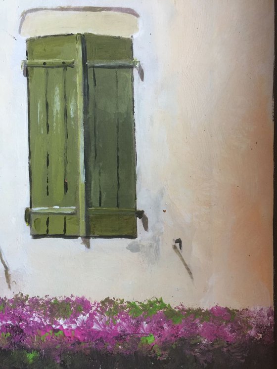 Lavender and Green Door