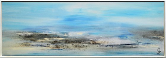 Mystical Landscape - Abstract- Painting- Acrylic Canvas Art - Wall Art - Framed Art - Blue Art - Modern Art