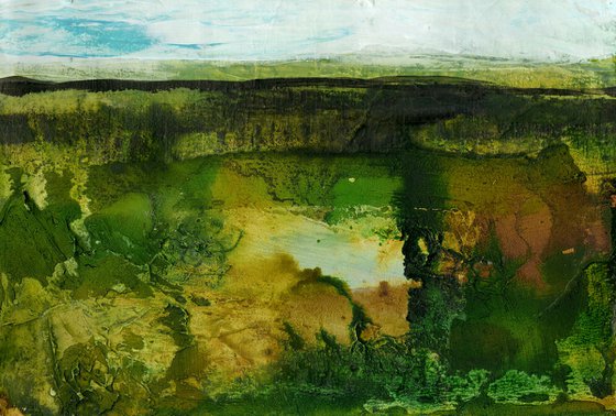 Dream Land 6 - Textural Landscape Painting by Kathy Morton Stanion