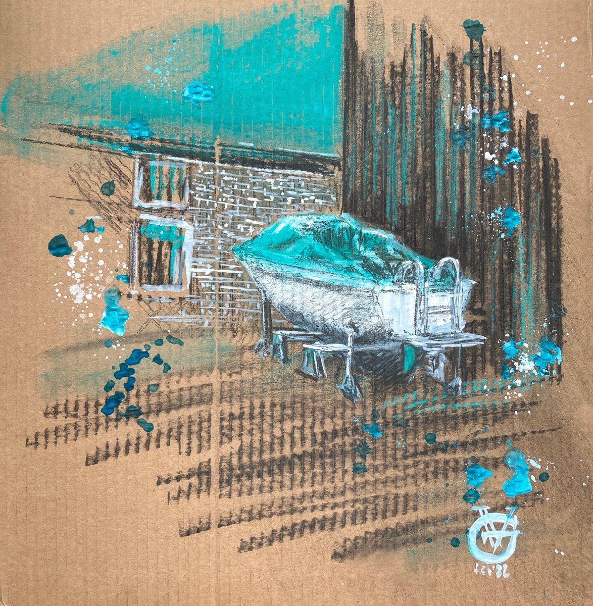 Impressionistic Landscape Painting By Valeria Golovenkina, 16 X 16", Gap, Original Artwork