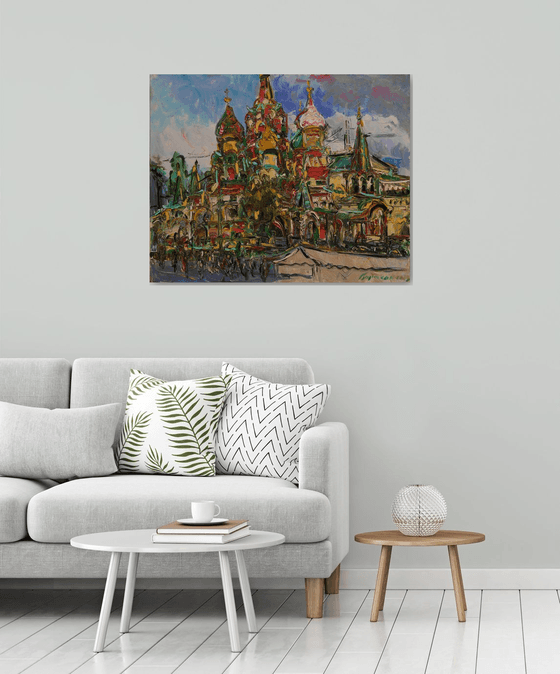 After Rain, Saint Basil's Cathedral, Moscow - Moscow Cityscape - Russia - Oil Painting - Medium Size - Gift Art