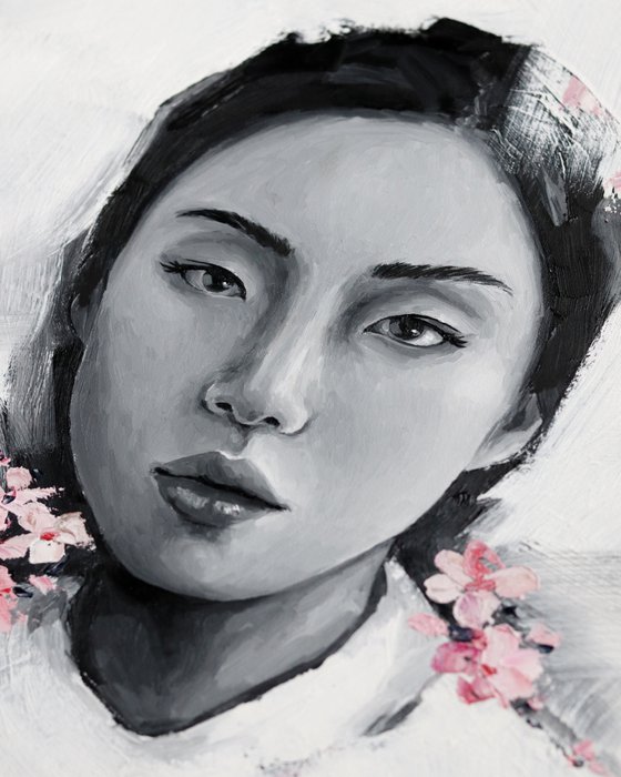 Woman with sakura