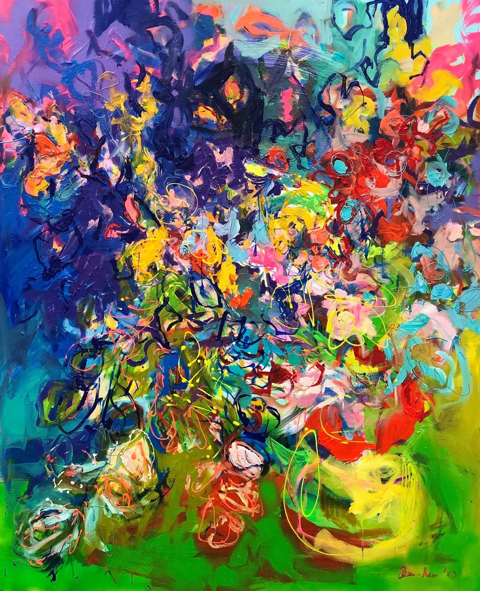 Farbiges Spiel mit Blumen by Nicole Leidenfrost
