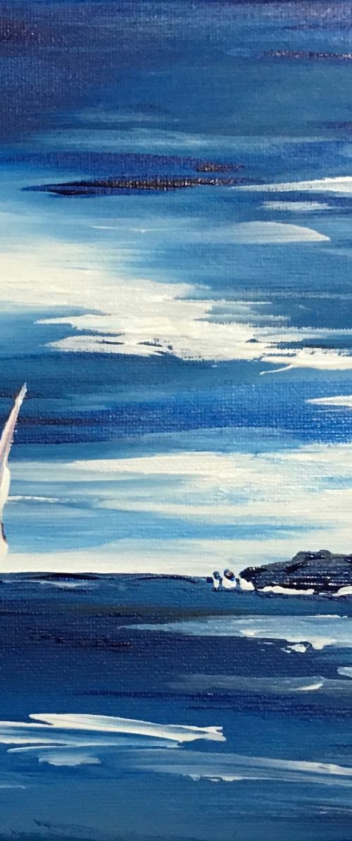 Sailing past Old Harry Rock by Marja Brown