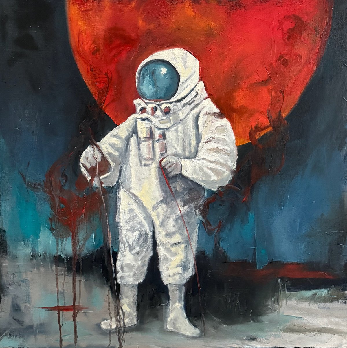 Impressionistic Portrait Oil Painting By Lola Jovan, 30 X 30", The Stranger, Original Artwork