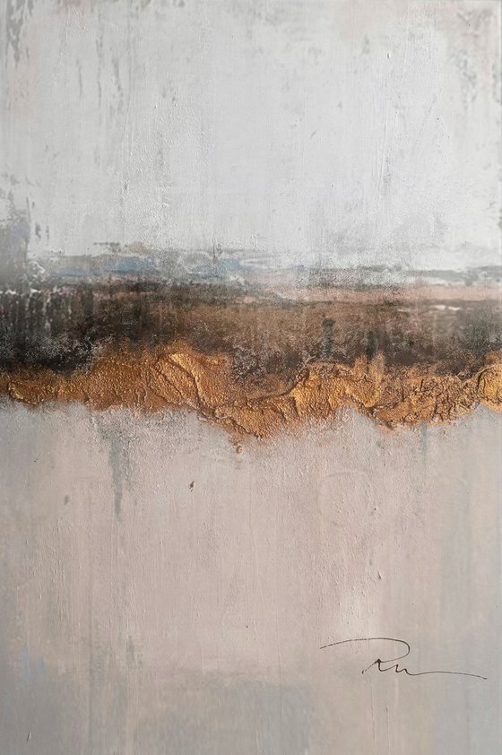 Abstract Bronze Horizon Through Texture