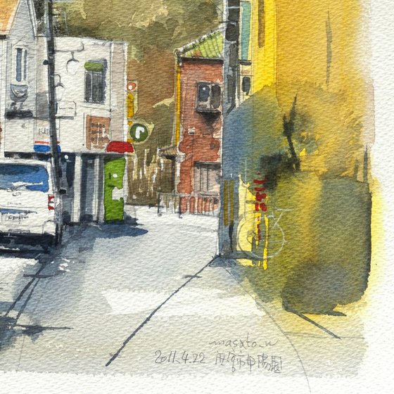 Hillside Town View (2011)- 30x40cm Sketch