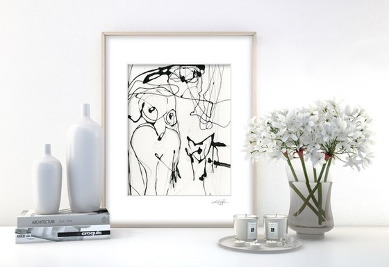 Doodle Nude 2 - Minimalistic Abstract Nude Art by Kathy Morton Stanion