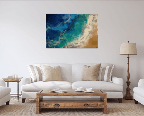 "Sea Wave" Resin Large painting