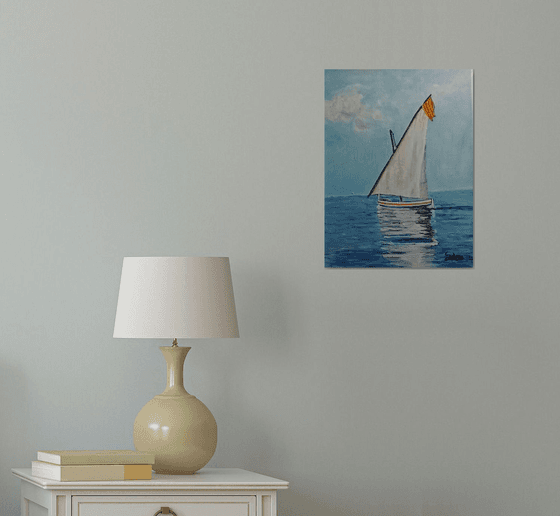 Boat, sea and reflections