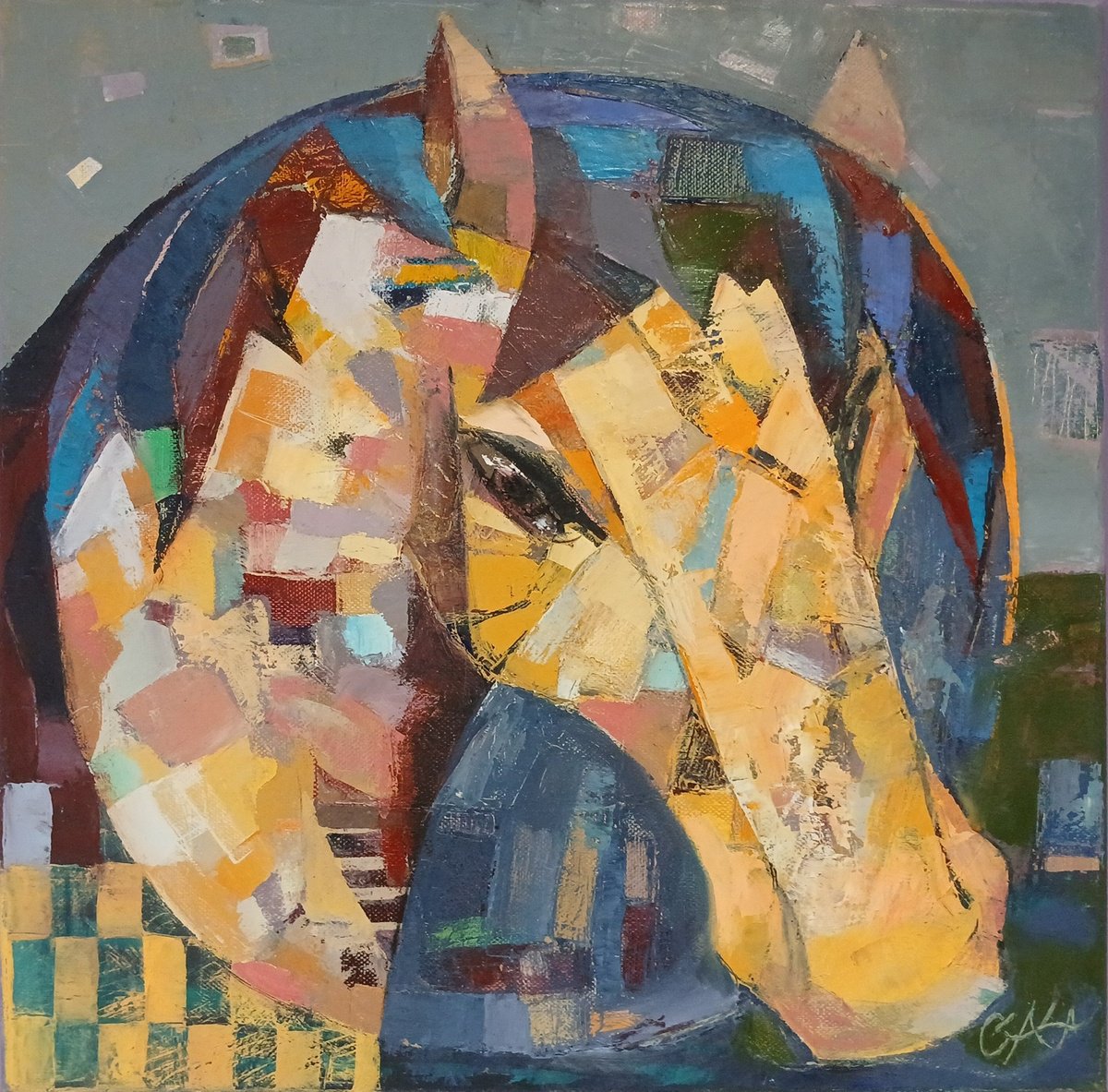 Yellow Horse By Galya Koleva, 16 X 16, Artwork For Sale On Artfinder