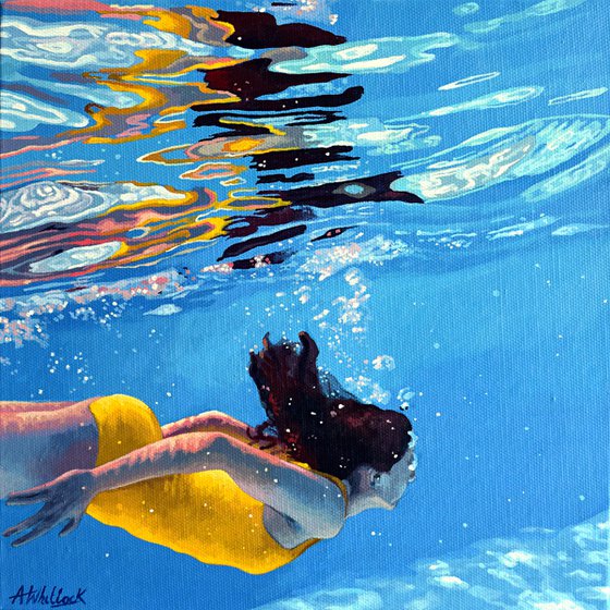 Underneath LII - Miniature swimming painting