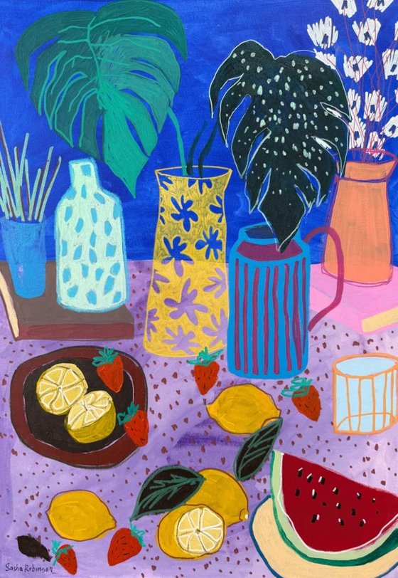 Bold Pastel Still Life