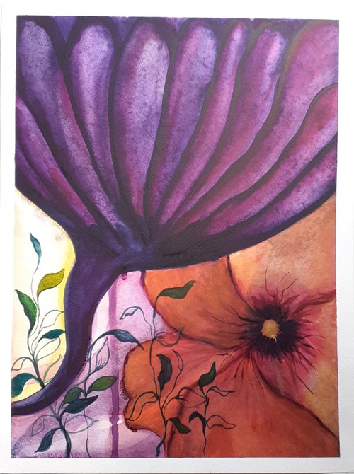 'Crocus' Original Watercolour Painting approx. 16" x 12" by Stacey-Ann Cole