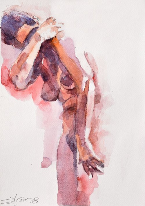 nude in the shade by Goran Žigolić Watercolors