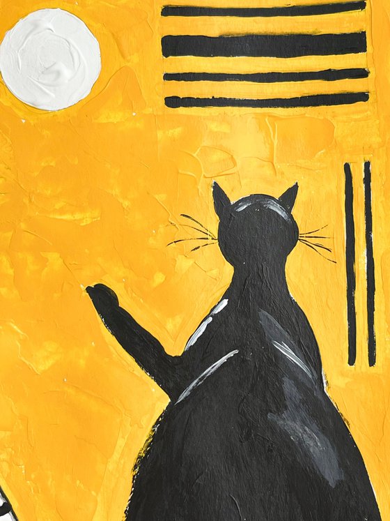 Kandinsky Cat Original Painting