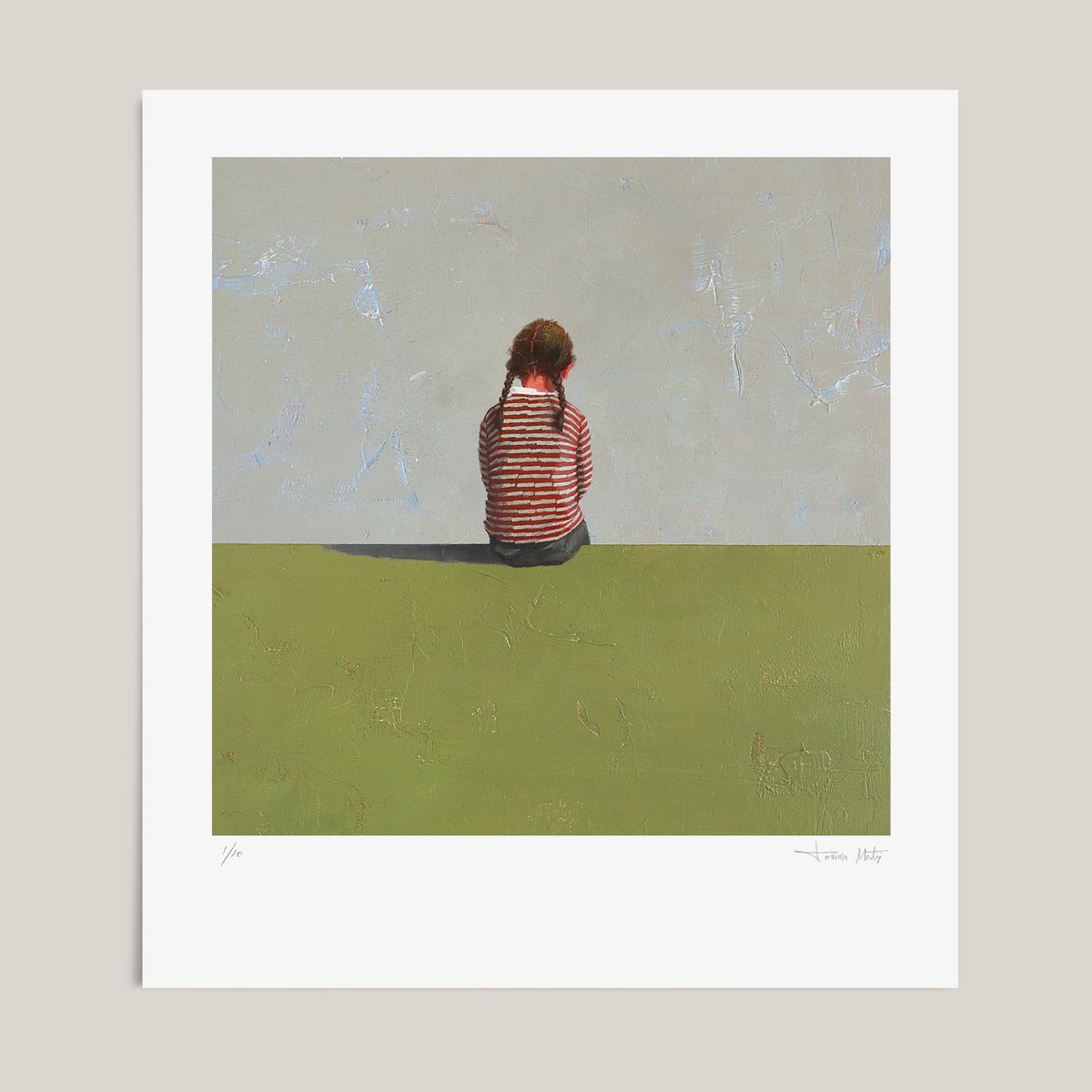 Expressive Portrait Giclee Print By Tomasa Martin, 22 X 24", Private Time Xi, Original Artwork