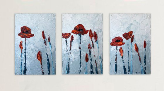 Frescas amapolas (Triptych)