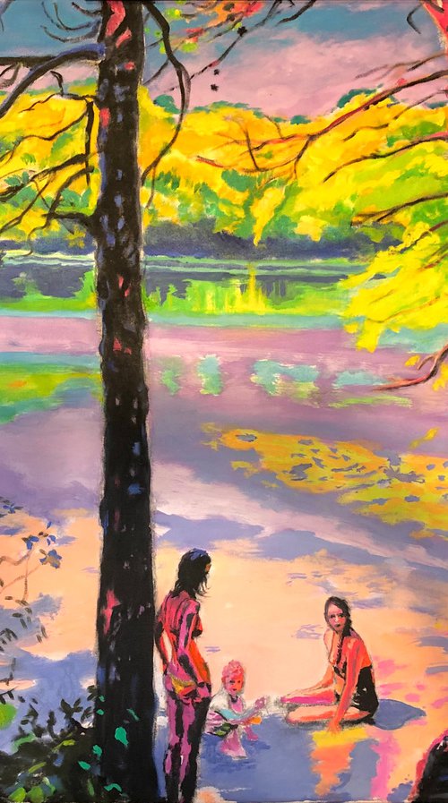 Bathers at Eagle Pond by Susan  Stewart