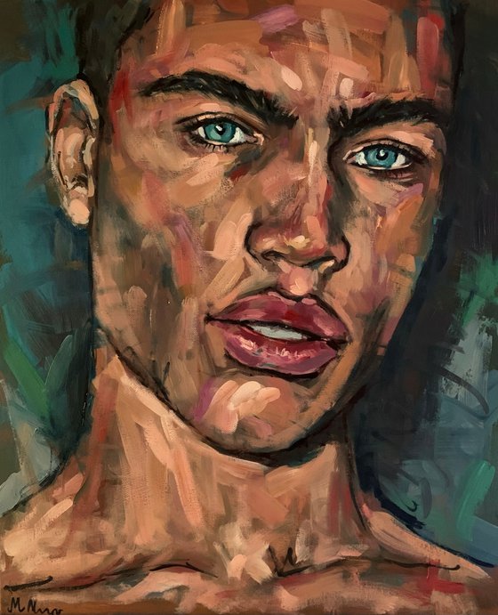 Young man portrait gay erotic male art