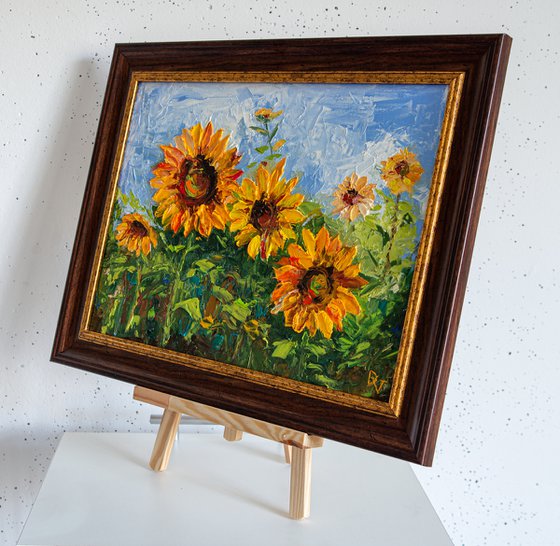 July sunflowers (framed)