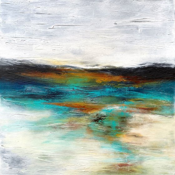 Chasing the Sun - TEXTURED ABSTRACT ART – MODERN LANDSCAPE PAINTING. READY TO HANG!