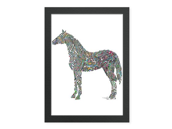 Horse: Framed Artwork, 16 x20 inches(40x50cm)