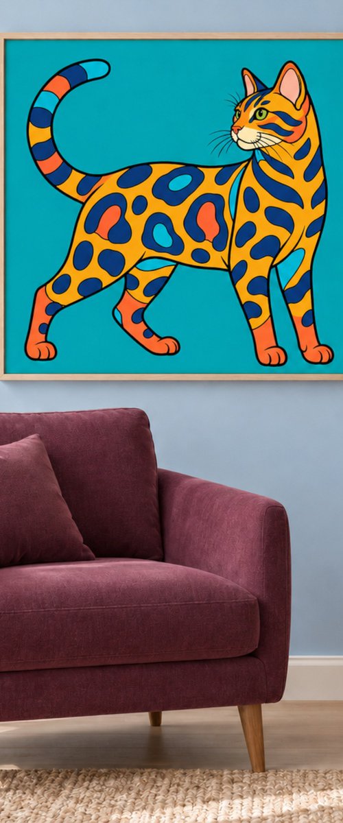 Colorful Bengal Cat #20 by Marina Krylova