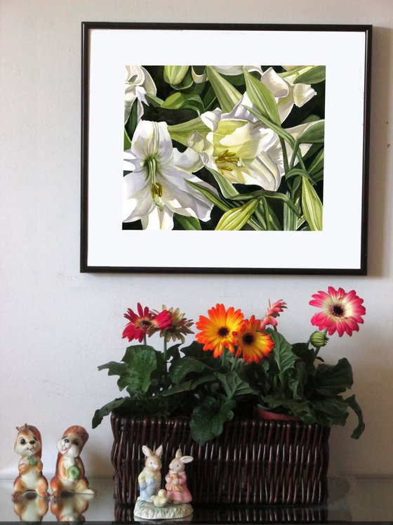 easter lilies watercolor floral