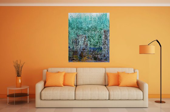 Ancient city (n.299) - 93 x 110 x 2,50 cm - ready to hang - acrylic painting on stretched canvas