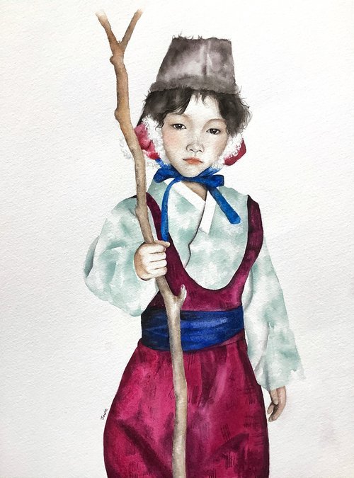 A Boy wearing Hanbok by Joule Kim