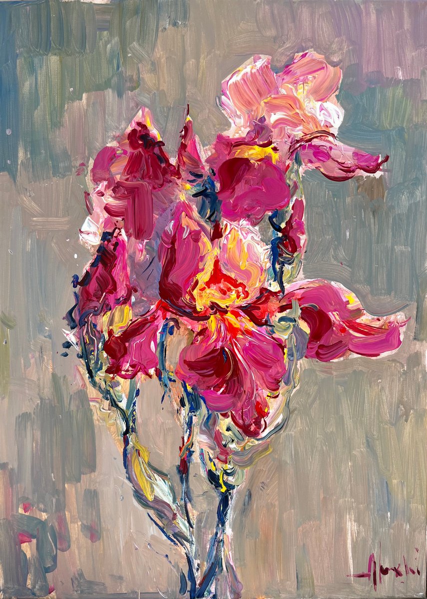 Abstract expressionist flowers by Altin Furxhi