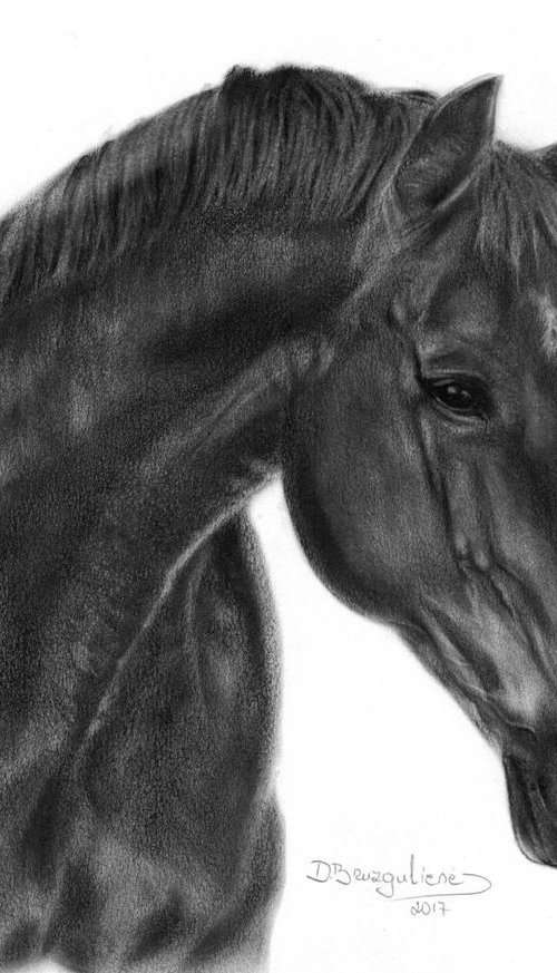Oil painting ,, Dark Horse,, by Deimante Bruzguliene