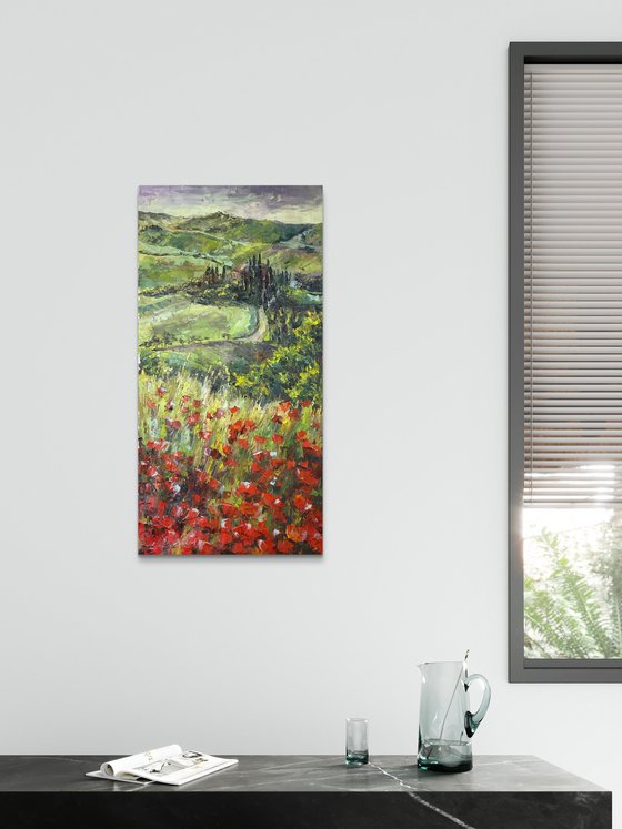 "Poppies of Tuscany. Before the rain."
