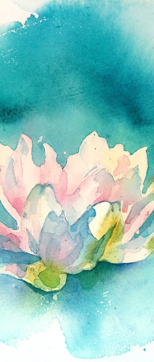 Original watercolor painting "Lotus - the flower of life" by Ksenia Selianko