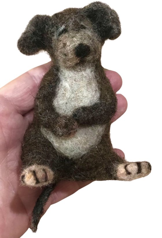 Wilmur, felted wool dog