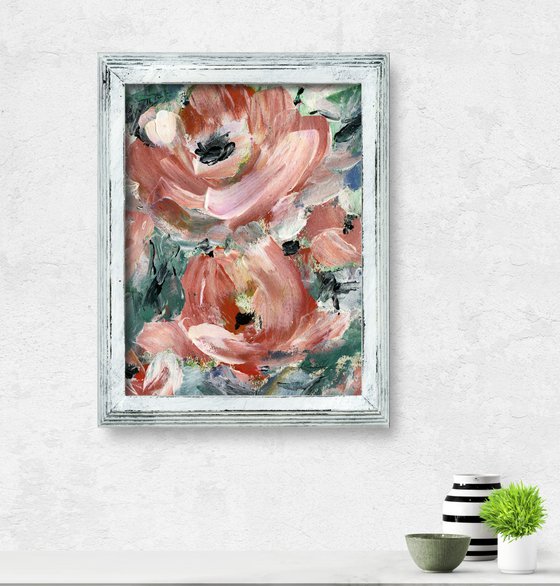 Shabby Chic Dream 16 - Framed Floral Painting by Kathy Morton Stanion