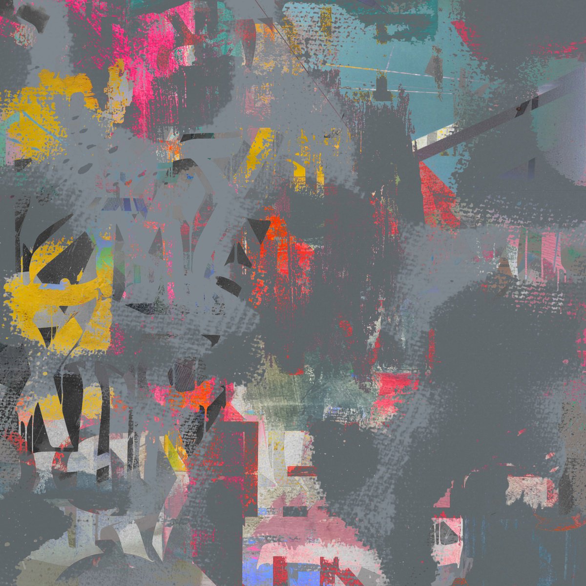 Abstract Limited Edition Print By The Most Active, 19 X 19", Everything Falls No 3, Original Artwork